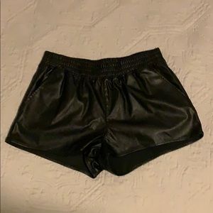 H&M faux leather shorts